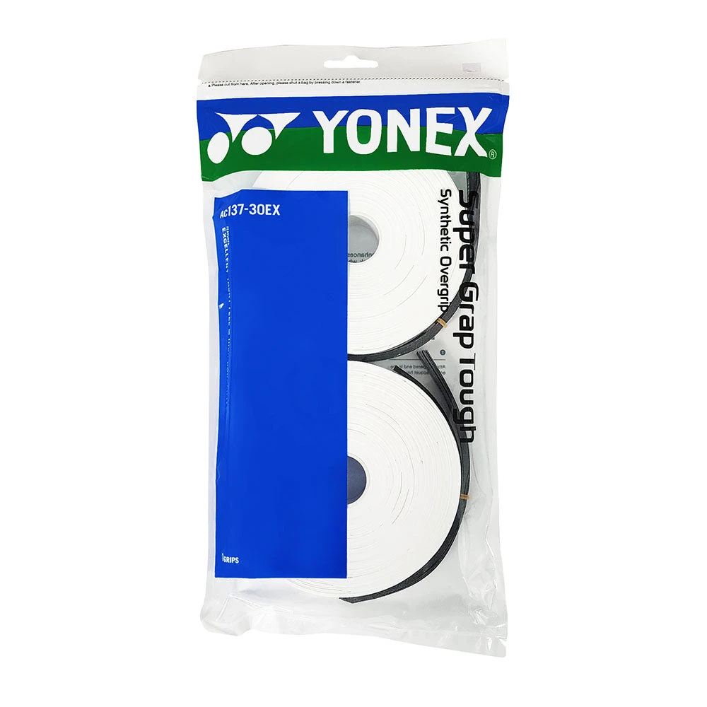 Yonex Super Grap Tough Overgrip 30 Pack (White) 1 Yonex Super Grap Tough Overgrip 30 Pack (White)