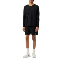 Fila Men's Piped Stretch Woven Short (Black/White) -RacquetGuys Sales fila mens piped stretch woven short blackwhite 284561