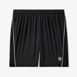 Fila Men's Piped Stretch Woven Short (Black/White) -RacquetGuys Sales fila mens piped stretch woven short blackwhite 742962
