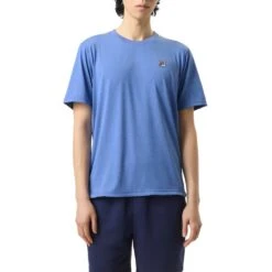 Fila Men's Scallop Hem Heather Crew Top (Dazzling Blue Heather)