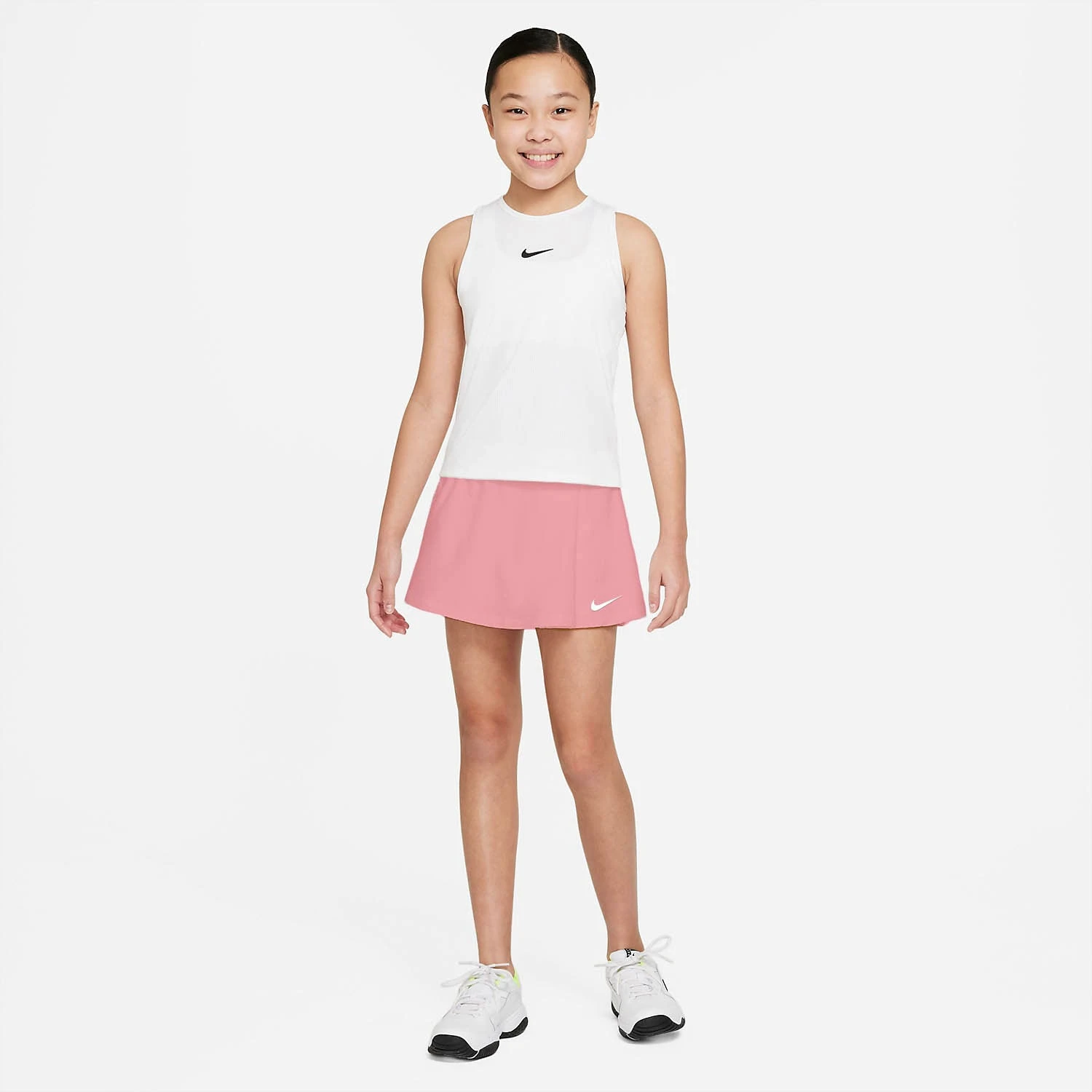 Nike Girls Dri-FIT Victory Flouncy Skirt (Elemental Pink/White) 2 Nike Girls Dri-FIT Victory Flouncy Skirt (Elemental Pink/White) - Image 2