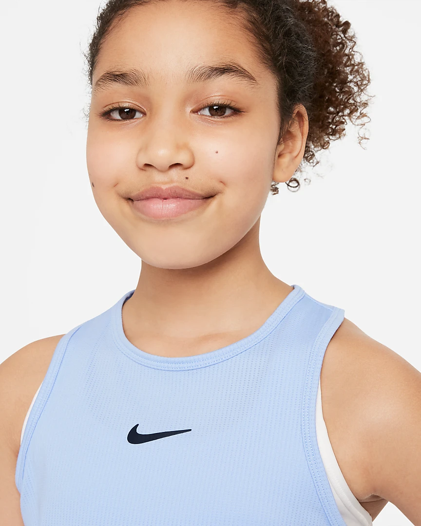 Nike Girls' Dri-FIT Victory Tank (Aluminum/White) 2 Nike Girls' Dri-FIT Victory Tank (Aluminum/White) - Image 2