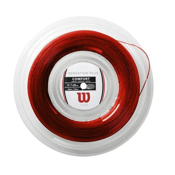 Wilson Sensation Plus 17/1.28 Tennis String Reel (Red) 1 Wilson Sensation Plus 17/1.28 Tennis String Reel (Red)