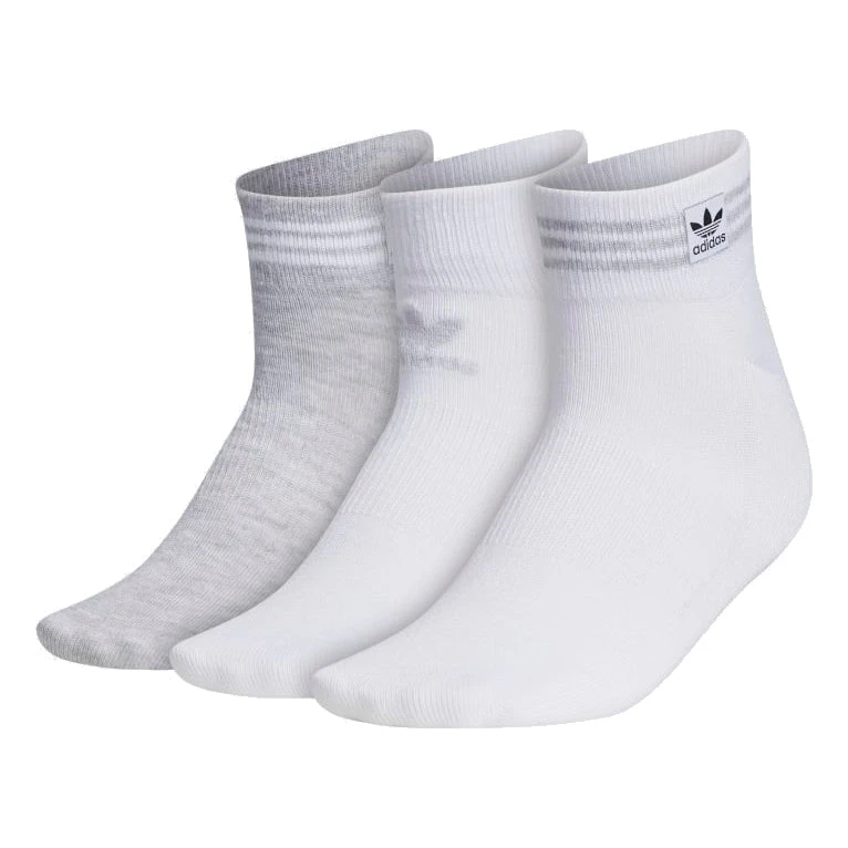 Adidas Women's 3 Stripe II Low-Cut Socks (Grey/White) 1 Adidas Women's 3 Stripe II Low-Cut Socks (Grey/White)