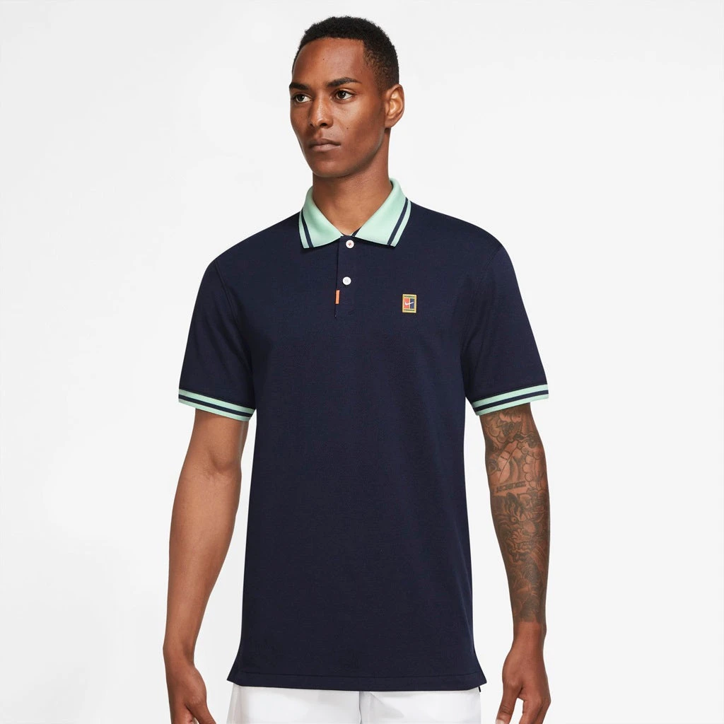 Nike Men's Dri-FIT Slim-Fit NYC Slam Polo (Obsidian/Mint) 1 Nike Men's Dri-FIT Slim-Fit NYC Slam Polo (Obsidian/Mint)
