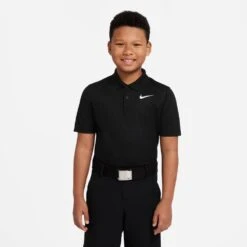 Nike Boy's Dri-FIT Victory Polo Top (Black/White)